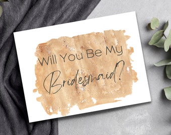 Will You Be My Bridesmaid, Bridesmaid Proposal, Cute Bridesmaid Card, Folded Card, Printable