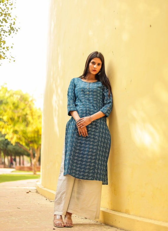 Women Pure Cotton Kurta Indian Kurta Handloom Kurti Indian Wear