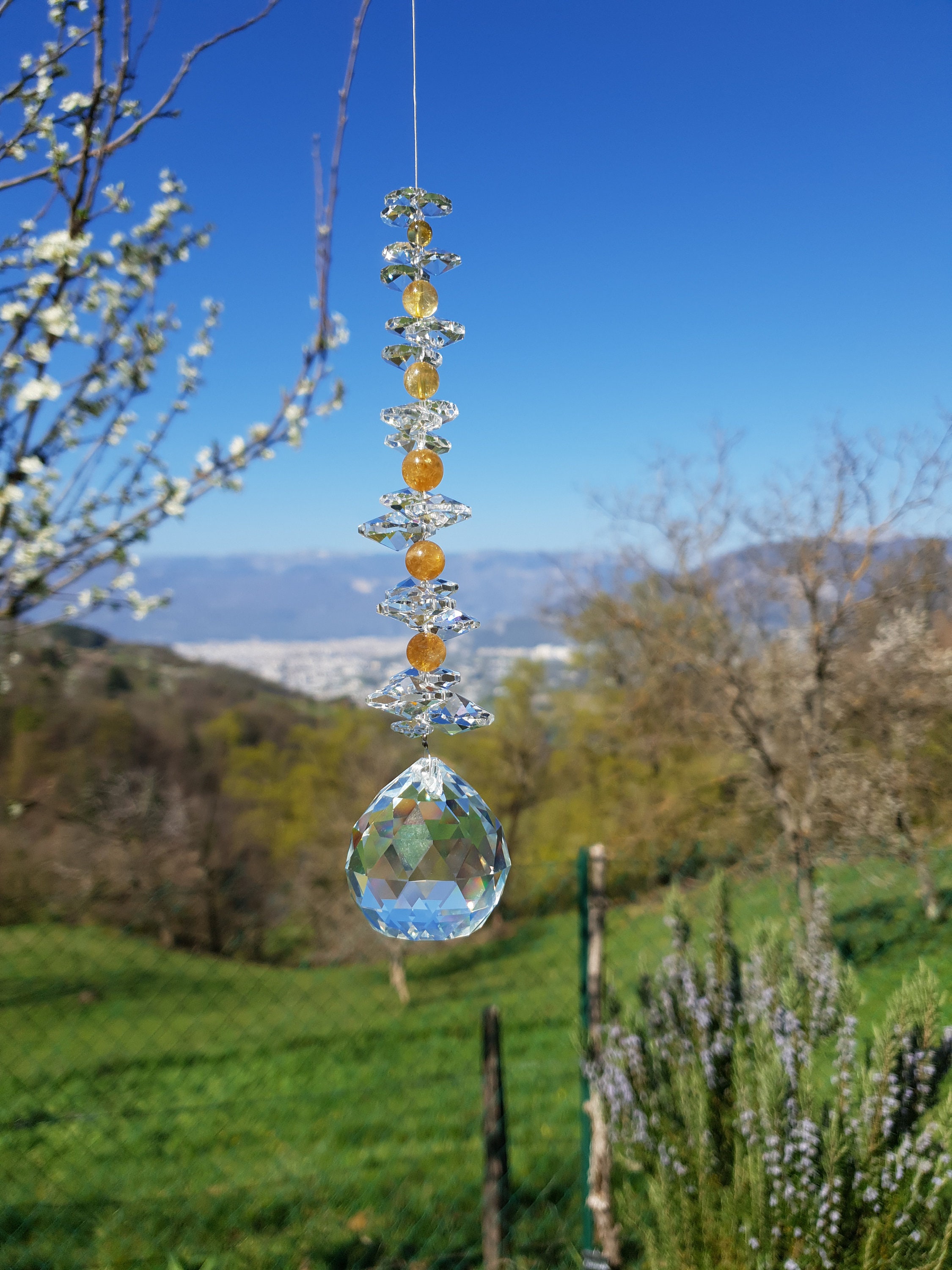 Boule Cristal feng shui 7 chakras et Arbre - Les Precieux des Elfes