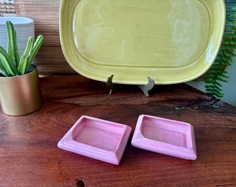Vintage | Small | Art Deco | Pink | Individual Ashtrays | Pottery | Ceramic