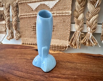 Vase vintage Frankoma Pottery Bud en BLEU