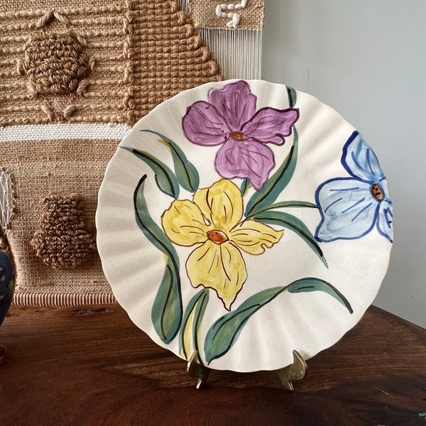 Blue Ridge | Southern Potteries | Plate | Colonial | Iris Ann | Floral | Vintage | Pottery