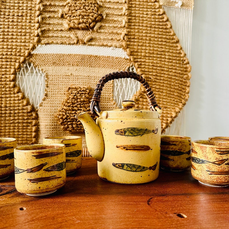 Stoneware Tea Set - Etsy
