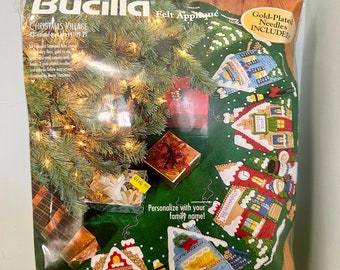 NEW in Sealed Package | Bucilla | Christmas | Village | Christmas Tree  Skirt |  43" Round | Felt |#83980