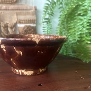 Antique | Rockingham | Pottery | Yellow Ware |  Crock | Mixing | Dough | Nesting | Bowl |