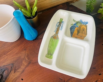 Vintage |  MCM | Wine & Cheese | Platter | Pottery | Stylized | Dish | Charcuterie | Serving | Snack | Plate | Tray | Joie de Vivre