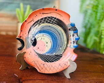Sascha B | Sascha Brastoff | Stylized Fish Plate | Mid Century Modern | MCM | Vintage Ceramic | Atomic Decor | Coastal Beach Wall Art