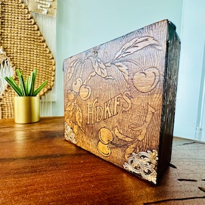 Antique | Wooden | Vintage | Box | Storage | Jewelry | Trinket | Cigar | Wizard Pyrography | Grammes & Sons | Allentown PA