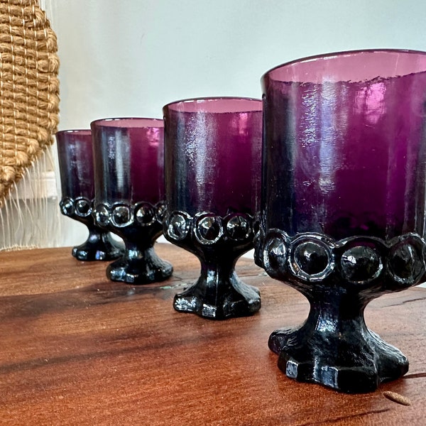 Set of 4 | Vintage | Madeira by Franciscan | Juice Wine Glasses | Footed Tumblers | Water Goblets | Plum