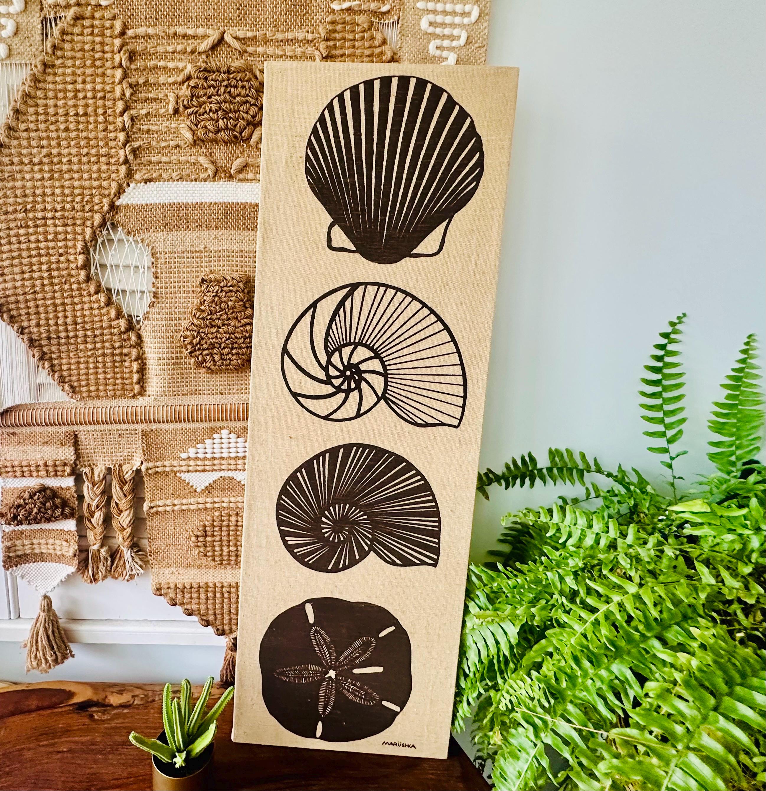 ビンテージ 70's MARUSHKA キャンバススクリーンプリント オウムガイ Marushka Canvas - Etsy