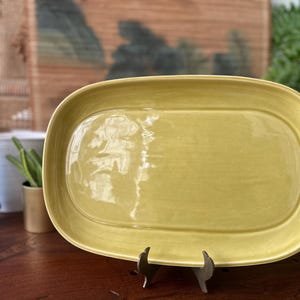 Vintage | MCM | American Modern | Russel Wright | Steubenville | Chartreuse | Dish | Charcuterie | Serving |  Plate | Tray | Platter | USA