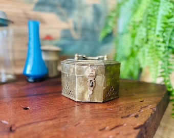 Vintage | Solid Brass | Cricket | Storage | Incense | Box | Catch All | Pierced Metal