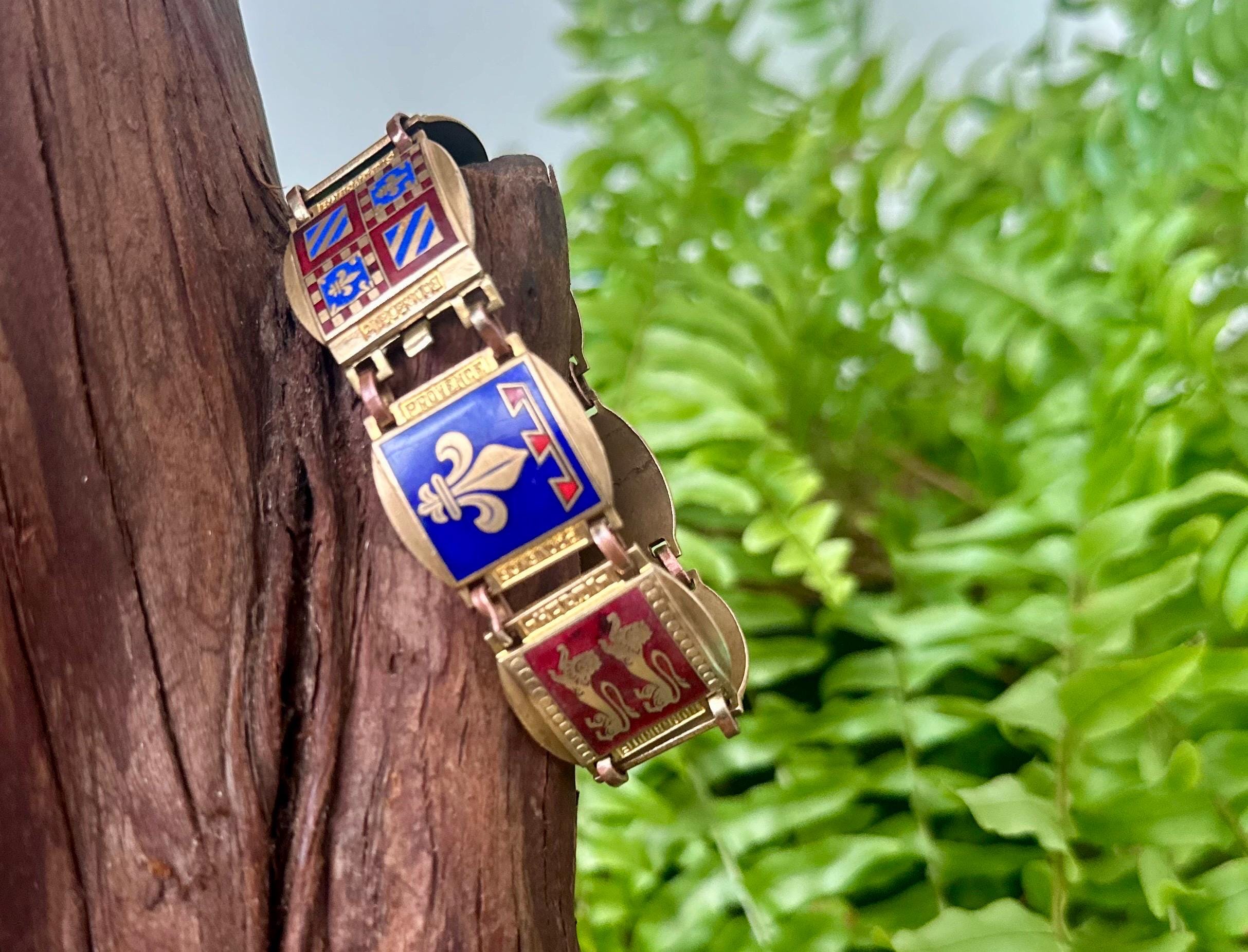 40s French army ミリタリーブレスレット Vintage | WWII | 1940's | Enamel | France | Souvenir | Tourist