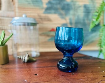 MCM |  Vintage | Blenko | Blue | Glass | 419 B | High Ball | Goblet | Turquoise | 1950’s