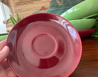 Vintage | Santa Anita Ware | California Modern | Saucer | Maroon Oxblood Red | 1940’s 1950’s  Pottery | Colorware | MCM