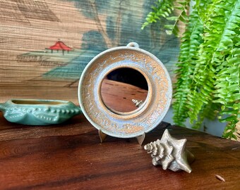 Beautiful | John Wisnewski | Studio Pottery | Small Wall Mirror | The Earth Works Pottery | Corpus Christi TX | Artisan | Wall Hung | 5”