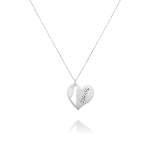 925 Sterling Silber Herz Anhänger Halskette, Herz mit Karte von Israel Charme, Israel Karte Halskette, Landkarten-Halskette, Landkarten-Halskette, handgemachtes Geschenk