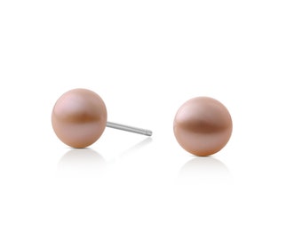 YAMI Orecchini A Bottone In Argento 925 Con Perle Grigie E Zirconi – Ipoallergenici, Regalo Di Lusso Per Donna