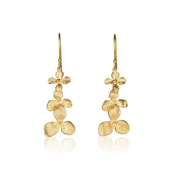 Orecchini pendenti a fiori, fiori in acrilico color crema, centro di strass in cristallo acrilico trasparente, orecchini vintage, fili francesi, pendenti da 2 pollici - Italia