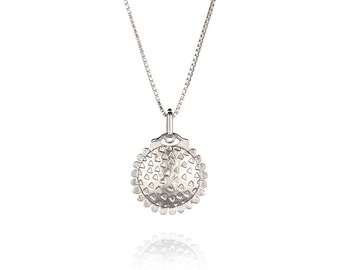 Sterling Silver Sunburst Pendant Necklace: Boho Sun Charm Jewelry