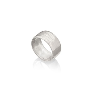 925 Sterling Silver Wide Band Ring, Stripe Band Design, Symbolic Boho Style Ring, Solid & Thick Ring, Handcrafted from Israel