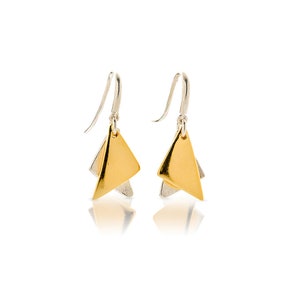 SUPPORT ISRAEL, 24k Gold Plated Star Of David Geometric Earrings, Jewish Earrings, Dainty Earrings, Spiritual Jewelry, Kabbalah Jewelry
