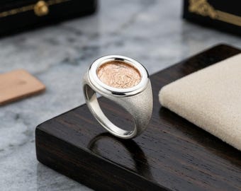 24k Gold Plated Sterling Silver Signet Ring: Ancient Coin Design, Legacy Coin Ring