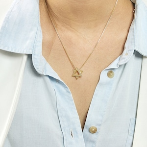 SUPPORT ISRAEL, 24k Gold Plated Star Of David Necklace, Minimalist Pendant Necklace, Jewish Necklace, Delicate Necklace, Kabbalah Jewelry