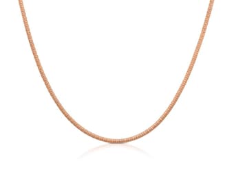 Colar trançado artesanal em ouro rosa: Joias judaicas etíopes.