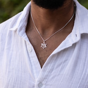 Sterling Silver Star of David Necklace: Hebrew Jewelry, Jewish Symbol