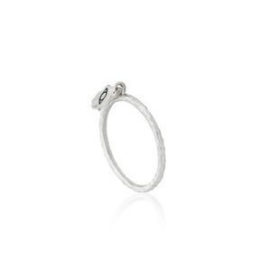 Sterling Silver Hamsa Hand Ring: Hammered Texture, Jewish Jewelry