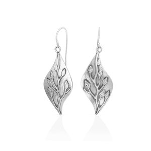 Sterling Silver Leaf Dangle Earrings: Nature Inspired Jewelry