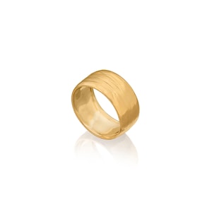 24k Gold Plated Wide Band Ring, Thick Classic Ring, Chunky Minimalist Ring, Unique Promise Ring, Elegant Bridal Jewelry, Unisex Ring