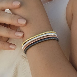 24k Rose Gold Plated Bangle Bracelet, Coil Design Bangle, Modern Minimalist Bracelet, Unique Single Band Bangle, Ideal Gift for Women