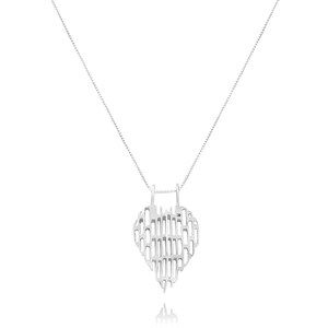 925 Sterling Silver Heart Pendant Necklace, Corrugated Design Necklace, Heart Shape Jewelry, Romantic Gift for Her, Minimalist Love Necklace