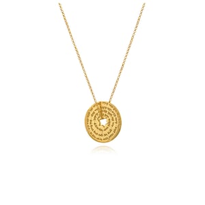 SUPPORT  ISRAEL, 24k Gold Plated Prayer Necklace, Ana Be’Koach Necklace, Unique Kabbalah Pendant, Hebrew Pendant, Jewish Jewelry, Unisex