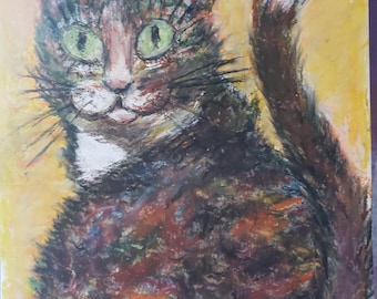 Medusa, dibujo al pastel al óleo, 30,5 cm de alto por 23 cm de ancho, sin enmarcar.