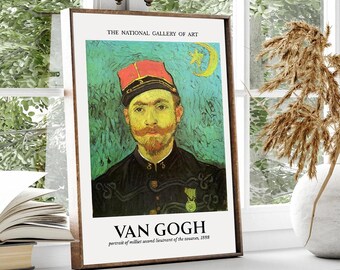 Van Gogh Poster Portrait of Milliet Second Lieutenant of the Zouaves 1888 Van Gogh Print Expressionist Portrait Wall Art as a gift ffs066