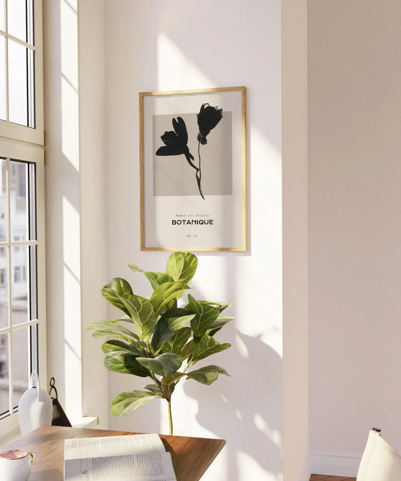 Abstract wall decoration, set of 2 wall posters, floral art prints, large wall art, modern living room bedroom, museum poster a112 image 7
