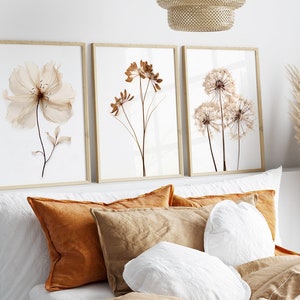 Set of 3 wildflower wall pictures, bedroom posters, dandelion wall posters, pictures living room, decorative bedroom, abstract wall art b298