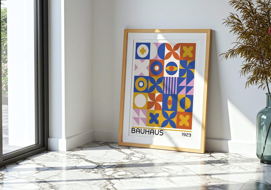 Bauhaus Poster 1923 Geometric Shapes Wall Art Mid Century Modern ...