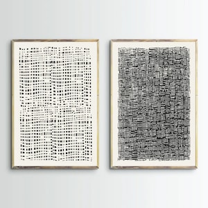 2er Set Wandposter, Beige-Creme-Schwarz, moderne Wohnzimmer Wandbilder, Galerieposter, Schlafzimmer Wandkunst, abstrakte Kunst, a117