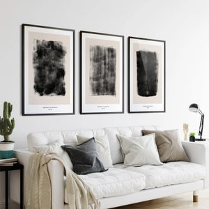 Muurschilderingen in zwarte stilleven, set van 3, museumposters, aquarelmuurschilderingen, grote muurschilderingen, woonkamer, slaapkamer abstracte kunst a102