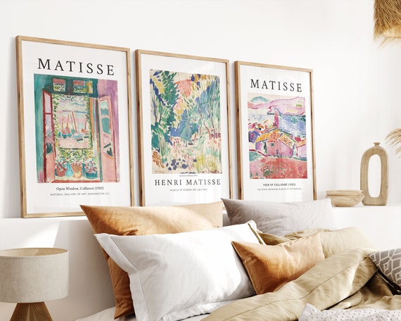 Henri Matisse Druck 3er-Set Wohnzimmer Wandbilder, Abstrakte Wandkunst, Ausstellungsposter, Moderne Poster Kunstdrucke, Galerie Poster a128