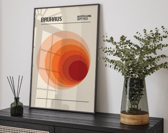 Bauhaus mural, murals living room, geometric figures, modern bedroom art, abstract wall art, b218