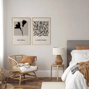 Abstract wall decoration, set of 2 wall posters, floral art prints, large wall art, modern living room bedroom, museum poster a112 image 8