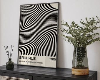 Geometric wall art, Bauhaus poster, 1923 exhibition poster, modern minimalist abstract wall art, gift idea for men b210