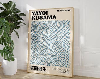 Gallery wall art, Yayoi Kusama poster, exhibition wall art, Yayoi Kusama murals, museum exhibition, museum picture, k105
