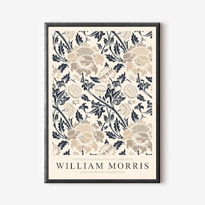 Wall Art, William Morris Exhibition Poster, Botanical Prints, William Morris Museum Print, William Morris Print, Art Nouveau Poster b296