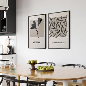 Abstract wall decoration, set of 2 wall posters, floral art prints, large wall art, modern living room bedroom, museum poster a112 image 10